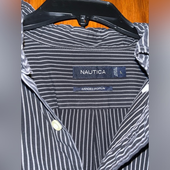 Men’s Nautical Sanded Poplin button up long sleeve - Picture 2 of 3